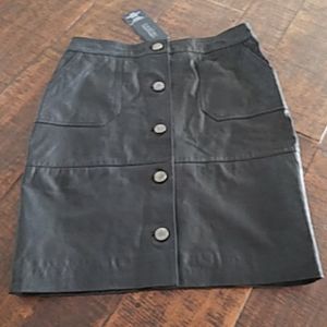 Coster copenhagen leather button front skirt.